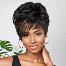 Kadınlar için sentetik anne peruklar kısa saçlı koyu kahverengi peruk  patlamalarla popüler saç kesimleri düz kadın pixie kesimler doğal peruklar  satış < Saç Uzantıları ve Peruklar \ www.tenissepeti.com.tr