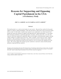 At the hand of every man's brother will i require the life of man. Pdf Reasons For Supporting And Opposing Capital Punishment In The Usa A Preliminary Study
