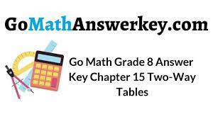 로또 1등 당첨 확률은 1년간 벼락에 맞을 확률 보다도 낮다. Go Math Grade 8 Answer Key Chapter 15 Two Way Tables Go Math Answer Key