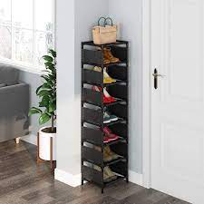 Erone shoe rack organizer 8 tiers, stackable and durable shoe shelf storage 16 pairs metal shoe tower space saving 18 x 11.9 x 57.7(black) 4.5 out of 5 stars 8,584 $17.95 $ 17. Buy 8 Tiers Vertical Shoe Rack Narrow Shoe Shelf Space Saving Shoe Organizer For Entryway Door Online In Vietnam B089smc7gr