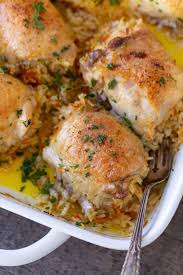 Rice Stuffed Chicken Thighs Momsdish Chicken Thigh Fillet Recipes Chicken Thigh Recipes Baked Chicken Thighs