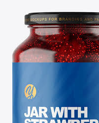 Download Clear Glass Jar With Strawberry Jam Mockup In Jar Mockups On Yellow Images Object Mockups