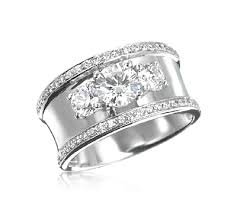 Pin By Linda Mielnik On White Gold Wide Band Engagement Ring Fashion Rings Wide Band Diamond Rings