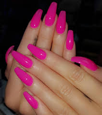Pink coffin nails are widely used in a variety of possible nails designs! Long Pink Acrylic Nails Coffin Nailstip Dubai Khalifa