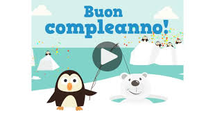 Cartolina Buon Compleanno Con Il Pinguino