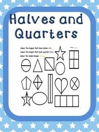 fraction halves quarters worksheets teaching resources tpt