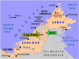 Map of sarawak area hotels: Map Of Sarawak With Bario And Long Bedian Highlighted Download Scientific Diagram
