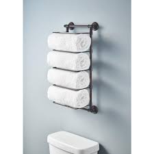 Delta 5 Bar Wall Mounted Towel Rack In Venetian Bronze Hextn01 Vbr The Home Depot Diy Bathroom Storage Wall Mounted Towel Rack Towel Rack