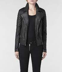 Womens Walker Leather Biker Jacket Ebony 358 Allsaints Com Leather Jackets Women Best Leather Jackets Leather Jacket