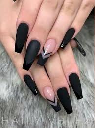 Acrylic Black Coffin Shaped Nails Acrylic Black Nails In 2020 Coffin Shape Nails Coffin Nails Long Matte Nails Design