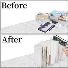 Amazon.com: Lulonpon 16 Pieces Book Ends, Bookends, Book Ends for Shelves,  Book Ends for Heavy Books, Clear Bookends, Acrylic Bookends for School,  Library,Desktop Organizer and Book Shelves : Home & Kitchen