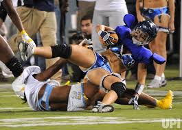 The concept of scantily clad girls playing this somewhat badass sport was introduced at the 2004 superbowl under the name lingerie bowl. Lingerie Football League All Photos Upi Com