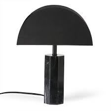What are some popular product styles within table lamps? Hexagon Marble Table Lamp With Black Shade Small Hkliving Usa