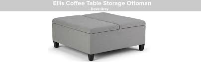 Fabric ottoman coffee table tufted top sofa manufacturers. Amazon Com Simplihome Ellis 36 Inch Wide Square Coffee Table Lift Top Storage Ottoman Cocktail Footrest Stool In Upholstered Dove Grey Linen Look Fabric For The Living Room Contemporary Home Kitchen