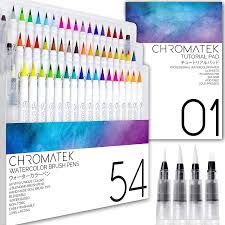Once they've been activated, you can stop and watch the magic happen. Chromatek Watercolor Brush Pens 52 Ct