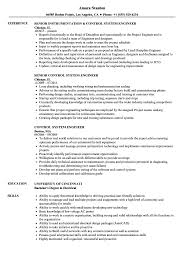 control system engineer resume samples