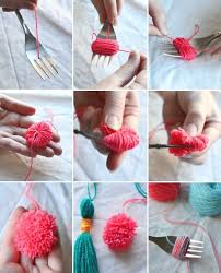 Quasten Aus Stoff Einfache Bastelanleitung Und Andere Dekoideen Basteln Anleitung Pompons Basteln Bommel Machen