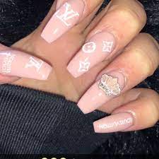 Updated 30 Louis Vuitton Nail Designs July 2020 Louis Vuitton Nails Pretty Acrylic Nails Pink Acrylic Nails