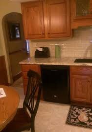Oak made real wood 40mm worktop. Grey Quartz Countertop And Backsplash For Oak Cabinets