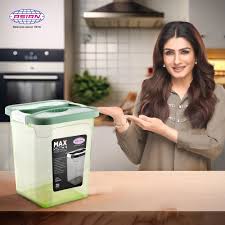 Buy ASIAN Plastowares - Max Space Storage Containers -20L, Foodz Green |  Multipurpose for Rice, Pulses, Wheat, Grains, Spices, Groceries, Detergent,  and more | Side Locks | Leak-Proof Online at Low Prices