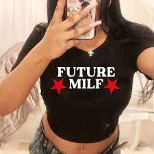 Future milf graphic cyber y2k 90s короткий топ для девушек корейская мода  2000s волшебный гранж укороченный | AliExpress