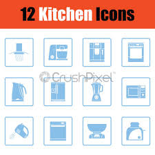 Various symbols like smiley faces, foods, sports, animals, international signs which might not render the same in all web browsers. Kitchen Icon Set Stock Vector Crushpixel