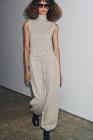 HEATHERED JOGGER-WAIST PANTS Zara
