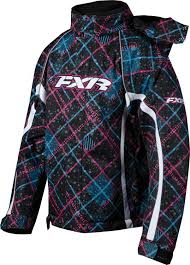 Fxr Youth Curvy Plaid Snowmobile Jacket Sizes 10 16