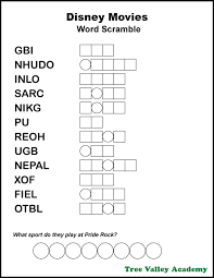 Printable crossword puzzles will keep your kids busy, and are great for a family activity. Disney Movies Word Puzzles Word Shapes Word Scramble
