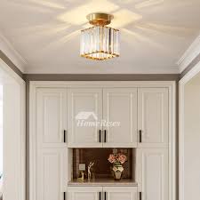 Bring effortless light into your kitchen, bathroom, or back patio with this flush mount light. Luxury Crystal Lamp Copper Balcony Creative Simple Solid Brass Flush Mount Light Bedroom Gold Round Led