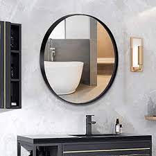 This modern wall mirror features invisible mouting hardware designed to keep the top and bottom of the mirror flush against the wall.read more. Buy Andy Star Round Wall Mirror For Bathroom 30 Inch Black Circle Mirror Modern Premium Stainless Steel Metal Frame Wall Mounted For Bathroom Entryway Vanity Living Room Bedroom Online In Turkey B07v43zdxk