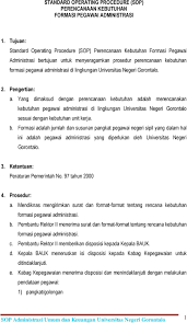 Pin di sulis standar tenaga administrasi sekolahmadrasah a. Sop 1 Subag Tenaga Administrasi Pdf Download Gratis