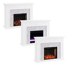 See more ideas about white electric fireplace, electric fireplace, fireplace. Southern Enterprises Torlington Tiled Marble Smart Electric Fireplace In White Fs1009359
