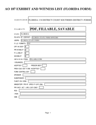 An exhibit, in a criminal prosecution or a civil trial, is physical or documentary evidence brought before the jury. Fillable Online Ao 187 Exhibit And Witness List Florida Form Florida Fax Email Print Pdffiller