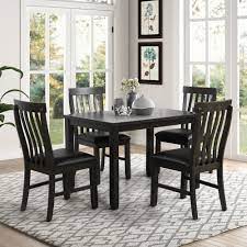 William i am having the amish build a walnut trestle table and chairs for my new. Counter Height Kitchen Table And 4 Chairs With Upholstered Seat And Footrest Merax 5 Piece Wood Dining Table Set Grey Wash Oak Kitchen Dining Room Furniture Table Chair Sets