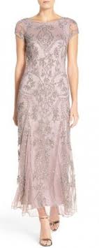 Petite Women S Pisarro Nights Embellished Mesh Gown Size 2p Metallic Vestidos Vestidos Estilosos Vestidos Longos Elegantes