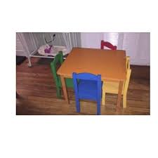 Diner Table Set Of 4 Chairs Toddler Snack Dining Table For Toddlers Playroom Rustic Utility Mini Rectangular Eating Toddler Table Diner Table Toddler Playroom