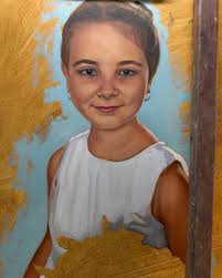 Vi presento: Federico ❤️👶 Un ritratto ad olio commissionato dalla nonna  come regalo per la sua nascita. Un dipinto che ho amato realizzare, pieno  di sfumature dolci e colori tenui. 🎨 Ritratto