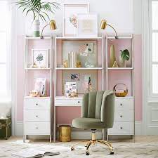 A desk with a bookshelf is a great way to keep your desk organized and free up a lot of floor space. Wall Teen Desk Narrow Bookcase With Drawers Set Pottery Barn Teen