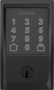 When paired with the schlage home app, you can enable the alexa skill and ask alexa to lock the door . Best Buy Schlage Encode Wi Fi Touch Screen Deadbolt Matte Black Be489wbcen622