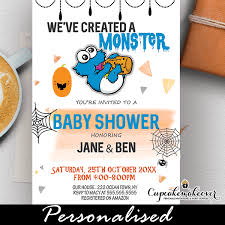 Next, it's time to appoint someone to send out invitations. Little Monster Halloween Baby Shower Invitations Cupcakemakeover