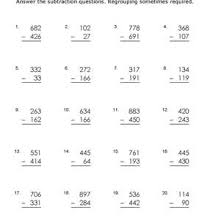 What is the difference between addition and subtraction? 3 Digit Subtraction Worksheets Some Regrouping
