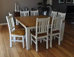 White 8 Seater Square Dining Table Chairs Rustic Shabby Chic Furniture Setting Timber Dining Table Square Dining Tables White Dining Set