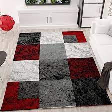 Paco home designer teppich mit konturenschnitt muster gestreift grau schwarz rot meliert grau 160x230 cm. Wohnzimmer Teppich Modern Schwarz Rot Grau Marmor Stein Optik Velours Vimoda Masse 120x170 Cm Designer Teppich Teppich Design Teppich Wohnzimmer Teppich