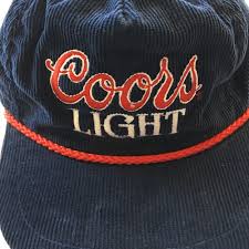 Vtg Coors Light Navy Blue Corduroy Snapback Hat Beer Embroidered Red White Light Navy Blue Hats Corduroy