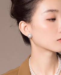 Star Man Silver S925 Freshwater Pearl Earrings 9-10mm Earrings As A Gift  for Girlfriend