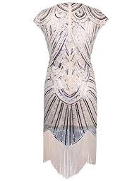 Prettyguide Womens 1920s Flapper Dress Crystal Sequin Embellished Fringed Gatsby Dress