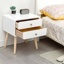 Petit meuble déco, la table de chevet est un élément bien. Keluodae 1pcs Table De Chevet Avec 2 Tiroirs Style Scandinave Table De Nuit Blanc Cdiscount Maison