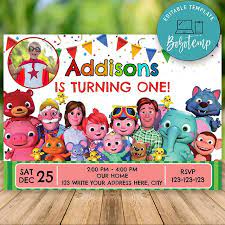 I hope you guys like my sample layout 1st birthday ref magnet design in cocomelon theme. Editable Cocomelon Birthday Invitation With Photo Diy Bobotemp