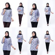 Trend terkini baju gamis modern wanita indonesia meliputi corak warna yang terang seperti cream, biru, merah muda, ungu dan hitam, hingga ada juga gamis motif batik. The Latest Women S Batik Shirt Model 2020 Long Sleeve Blouse Tops For Women Navy Blue Model Baju Batik Wanita Terbaru 2020 Atasan Lengan Panjang Blouse Wanita Biru Navy Shopee Malaysia